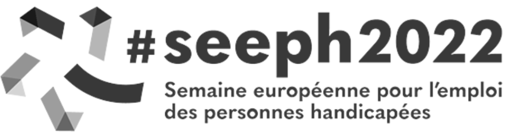 Logo de "La semaine européenne pour l'emploi des personnes handicapées" avec le hashtag associé "#seeph"